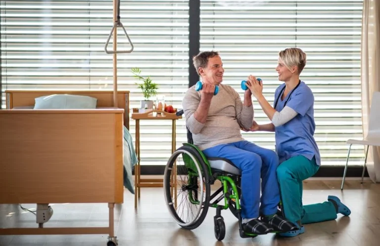 healthcare worker and senior pateint